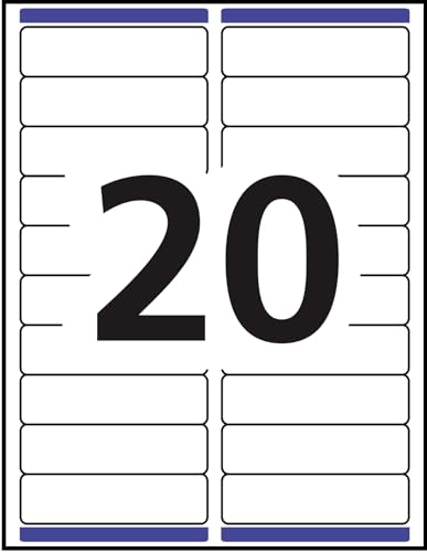 Avery White Rectangle Labels, 1" X 4" Rectangle Label with Easy Peel for Laser/Inkjet Printers, Shipping/Addressing, Permanent Labels, Printable Blank 2000 Labels, (5161) Made in Canada