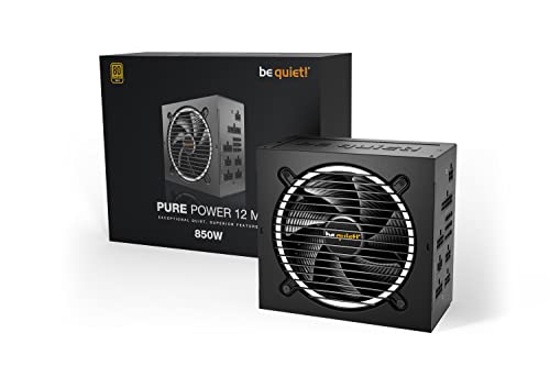 be quiet! Pure Power 12 M 850W Modular Power Supply | 80 Plus® Gold | ATX 3.1 | PCIe 5.0 GPUs and 6+2 pin connectors | 12VHPWR Cable Included | Silent 120mm be quiet! Fan - BN505 I 10 Year Warranty