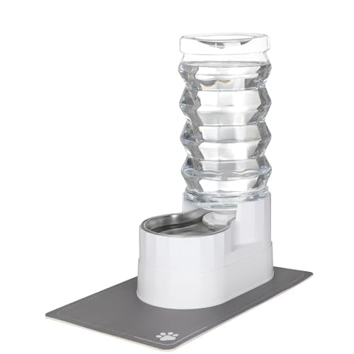 RIZZARI Automatic 9L Gravitational Pet Waterer,100% BPA-Free, Stainless Steel Water Dispenser for Cats and Small and Medium-Sized Dogs