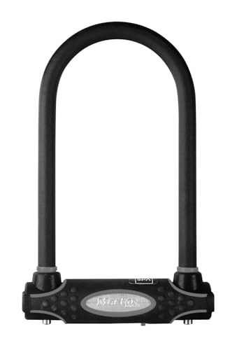 Master Lock Black Bike Lock with 2 Keys, U-Lock for Bicycles and Other Outdoor Equipment, Bike Locks Heavy Duty Anti-Theft Lock for Motorcycles, Scooters, 8195EC
