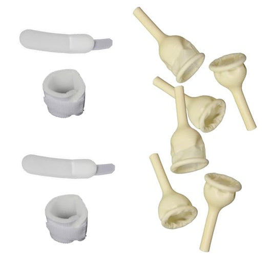 50 Rubber Urinal Bag Male External Catheter Single use 50 Count Comes with a Foam Strip for Tightening 2 Count (Large 30 mm 1.2 Inch)