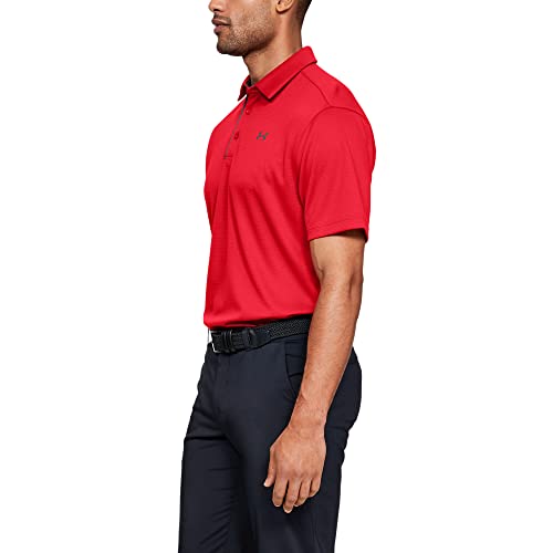 UNDER ARMOUR mens Tech Golf Polo Red (600)/GraphiteX-Large