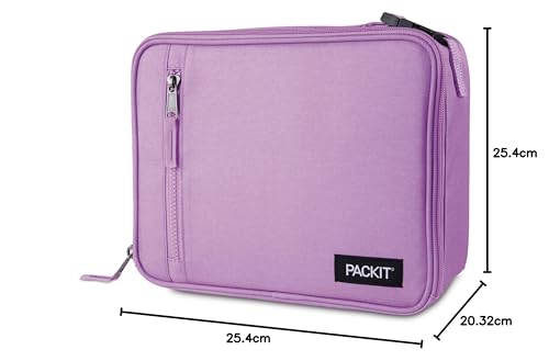 PackIt Freezable Classic Lunch Box, Lavender, Built with ECOFREEZE Technology, Fully Freezable, Collapsible, Reusable, with Zip Front Pocket and Buckle Handle, Designed for Fresh Lunch On The Go
