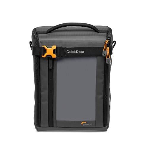 Lowepro GearUp Creator Box Extra Large II, Mirrorless and DSLR Camera Bag, Camera Case with QuickDoor Access, Made with Recycled Fabric, Orange Padded Interior Dividers, Grey