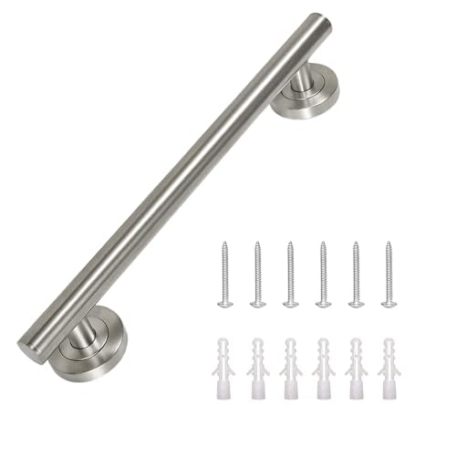 Lava Odoro Shower Grab Bar, Modern Set Stainless Steel Handicap Grab Bar for Bathtubs and Showers, Shower Safety Bar for Seniors Disabled, ADA-Compliant (Brushed Nickel, 24 Inch)