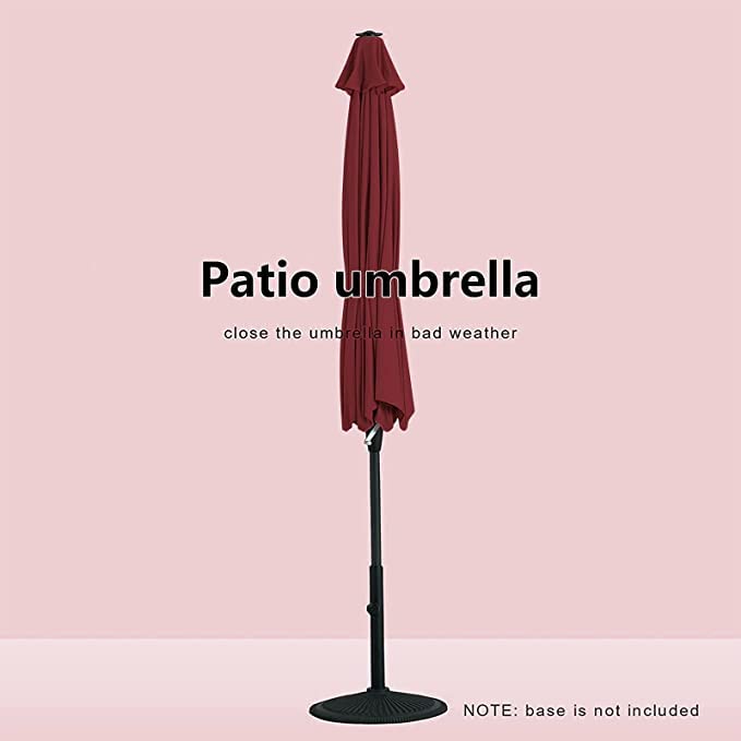 OKSTENCK 9 FT Patio Umbrella Outdoor Beach Umbrella with 8 Sturdy Ribs for Patio Garden Beach Pool Backyard, (Red)