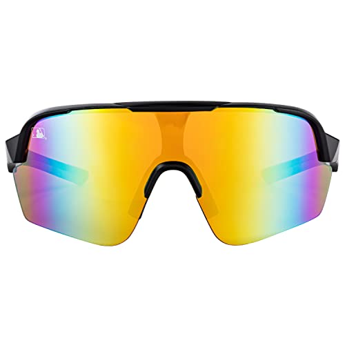 Franklin Sports Non Flip Round MLB Deluxe Pro Sunglasses, Black/Multi, One Size