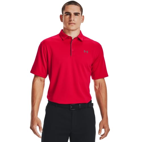UNDER ARMOUR mens Tech Golf Polo ,Fresco Blue (481)/Pitch Gray,Small