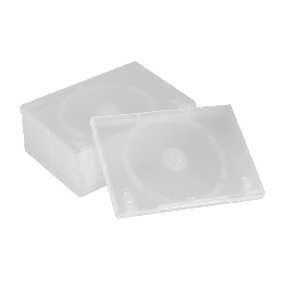 Hemobllo 6-Pack Clear CD/DVD Storage Cases 19x13.5x1.4 cm PP – Holds 15 Discs Each, Label Window for Quick ID, Slim Portable Organizer for Travel, Car & Home Media Libraries
