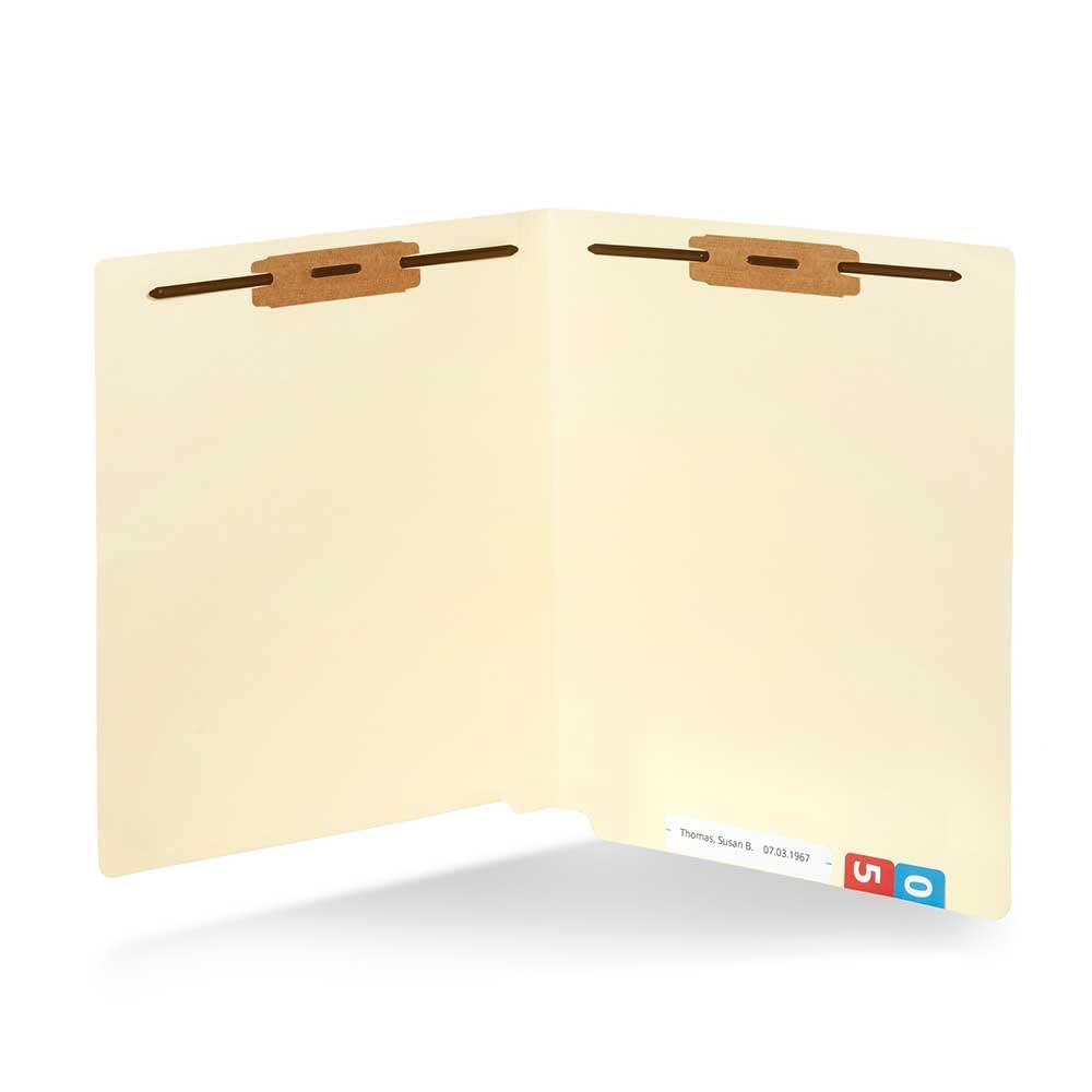 Blue Summit Supplies 100 Manila Fastener File Folders with End Tabs, Reinforced Straight Cut End Tab Folders with 2 Fasteners, Standard Medical File Folders, Letter Size, Manila, 100 Pack