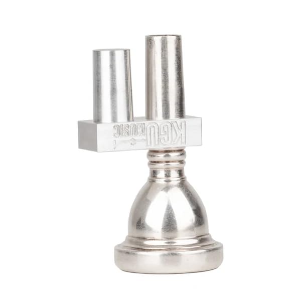KGUBrass Trombone Trainer - Lip Buzzing Tool for Trombone Practice, Warm-ups & Exercises - Aluminium Embouchure Training Device - Silver