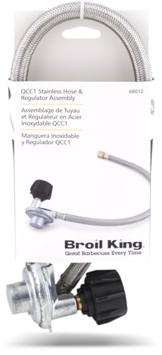 Broil King 68012 Braided Stainless QCC1 Hose and Regulator