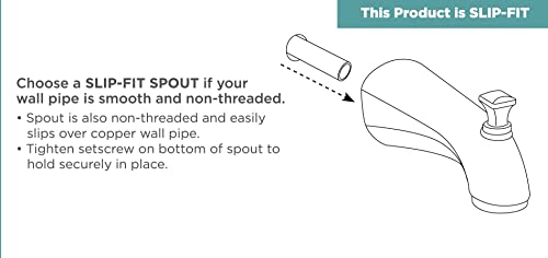 American Standard 8888026.002 Bath Slip-On Diverter Tub Spout, 4 in, Polished Chrome (for 1/2" Copper Water Tube)