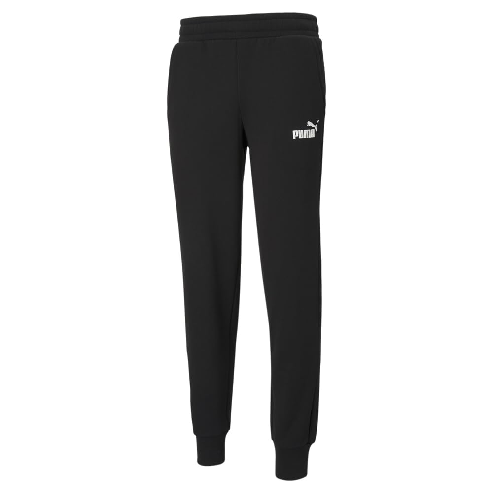 PUMA Men's Essentials Fleece Sweatpants, Cotton Black Closed Leg Ah21, Medium