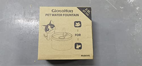 Cat Water Fountain: Super Silent Cat Fountain - GIOTOHUN 64oz Water Fountain Indoor Cat - Black Pet Water Fountain Suitable for Multiple Pets - Dog Water Fountain - Includes 6 Filters + 3 Foam Filters