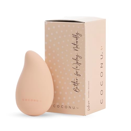 Coconu Wave Personal Massager – Travel-Size Rechargeable Massager with 10 Vibration Speeds | Discreet Flat Design | Stress Relief & Relaxation