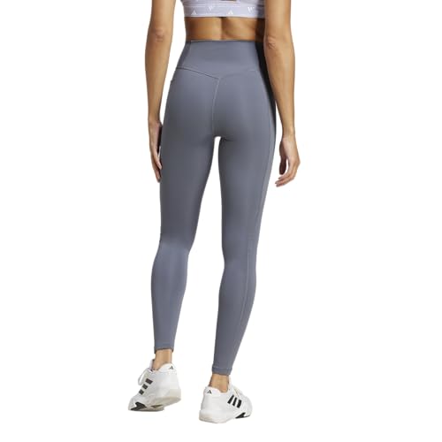 adidas Womens Optime Essentials Stash Pocket Full-Length Training Leggings,Onix/White,Large