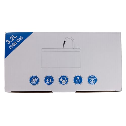 Cat Water Fountain - with 6 Carbon Filters + 3 Sponge Filters - Super Silent Cat Fountain - Faucet Cat Fountain - Quiet Water Pump - BEMOONY