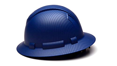 Pyramex Ridgeline Full Brim Hard Hat 4 Point Ratchet Matte Blue Pattern