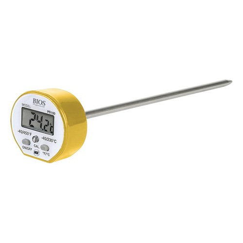 BIOS Professional Digital Cooking Thermometer, Chefs, Cooks, Water Resistant, 5" Stainless Steel Stem, NSF Approved, Calibratable, 40C to 230C / -40F to 450F, C/F Switchable, Accurate, Reliable