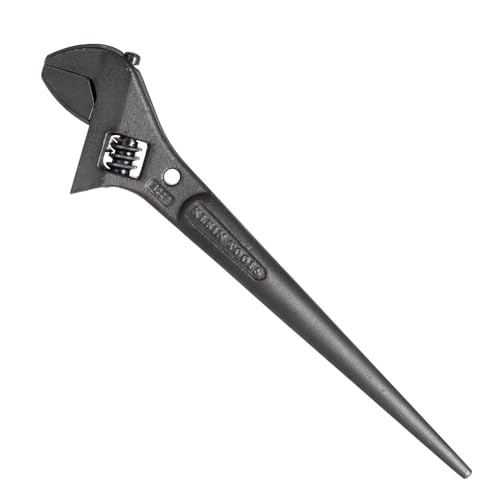 Klein Tools 3227 Extra Wide Adjustable Wrench, Construction Spud Wrench for Up to 1-7/16-Inch Nuts and Bolts, 10-Inch, with Tether Hole