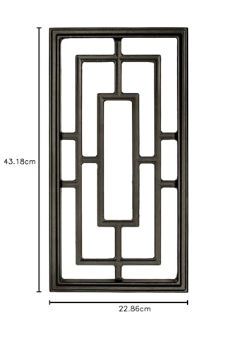 Nuvo Iron Decorative Insert for Fencing, Gates, Home, Garden - Rectangular, 9" X 17″, Black