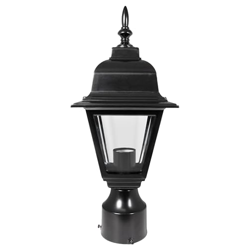 Design House 507509 Maple Street Outdoor Post-Light, 16-Inch by 6-Inch, Black Die-Cast Aluminum