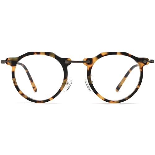FONEX Acetate Titanium Glasses Frame Men 2024 New Square Eyeglasses Spectacles Eyewear F85843 (85905 Leopard)