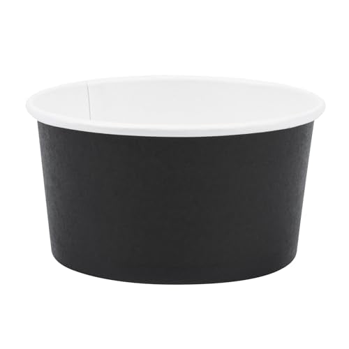 Coppetta 8-Ounce Dessert Cups, 200 Disposable Ice Cream Cups - Lids Sold Separately, Sturdy, Black Paper Frozen Yogurt Bowls, for Hot and Cold Foods, Perfect for Gelato Or Mousse - Restaurantware