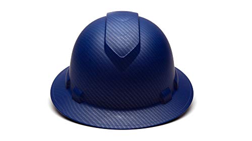Pyramex Ridgeline Full Brim Hard Hat 4 Point Ratchet Matte Blue Pattern