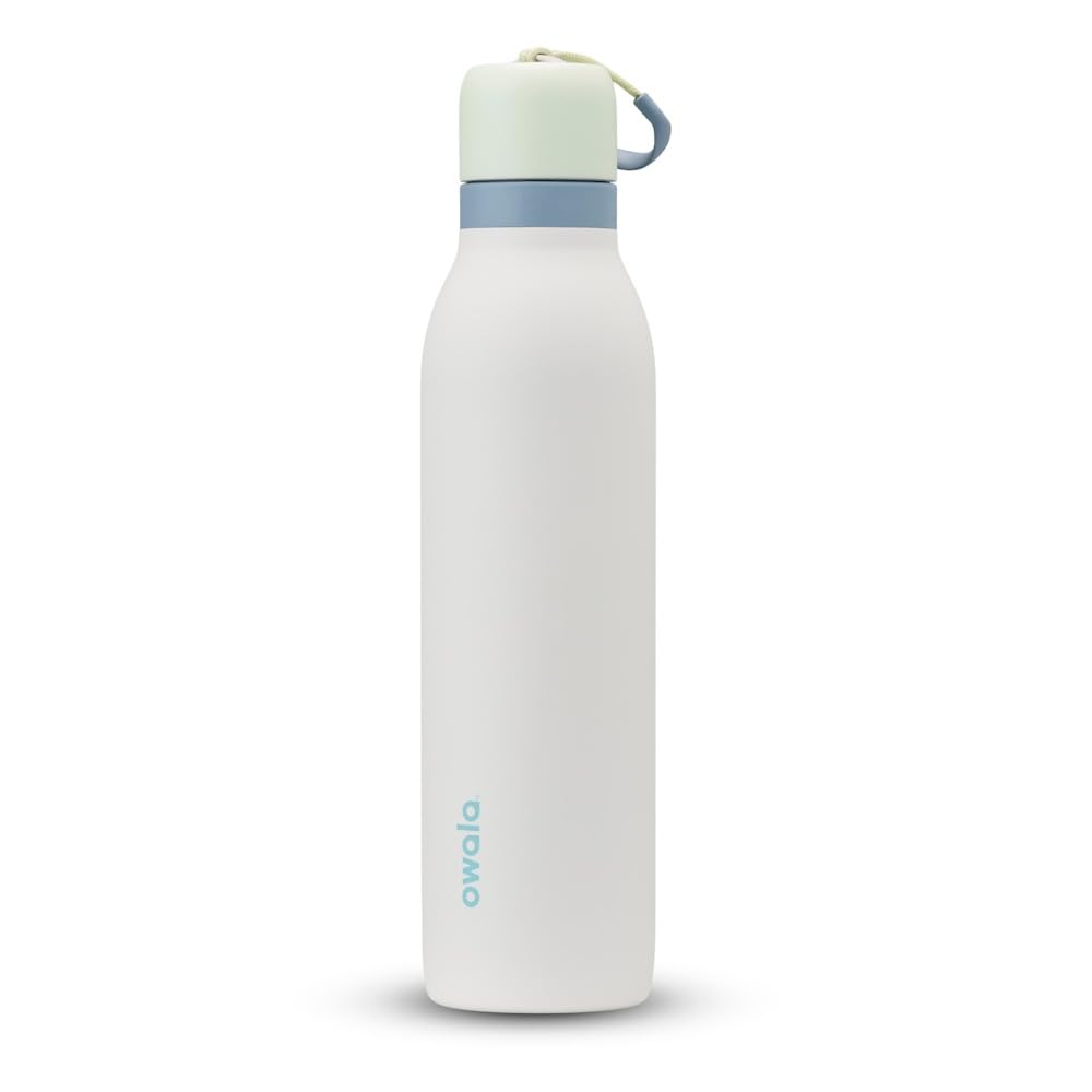 Owala FreeSip Twist Insulated Stainless Steel Water Bottle with Straw for Sports and Travel, BPA-Free, 24-oz, Green/White (Iced Breeze)
