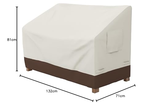 Amazon Basics 2-Seater Outdoor Patio Bench Cover, Beige/Tan