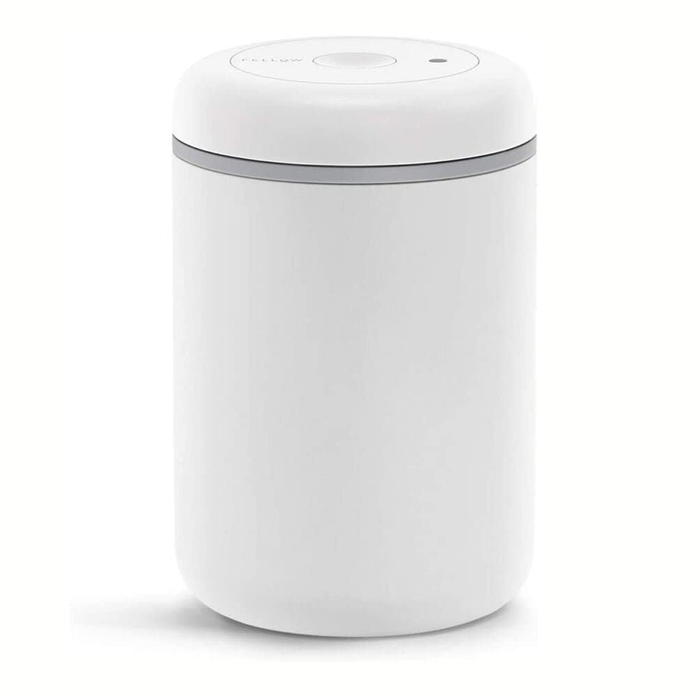 Fellow Atmos Vacuum Coffee Canister & Food Storage Container - Airtight Food Storage Containers - Coffee Containers - 16 oz - Matte White