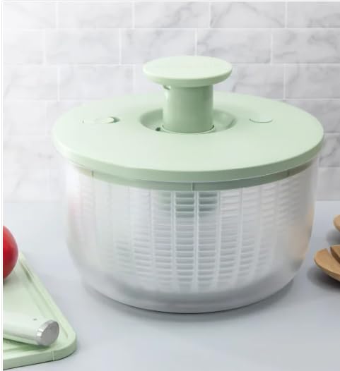 KitchenAid - Universal Salad Spinner with Removable, Colander and One Handed Pump Mechanism, Large Bowl Nests and Features Non Slip Base, 7.43 Quart, Pistachio)