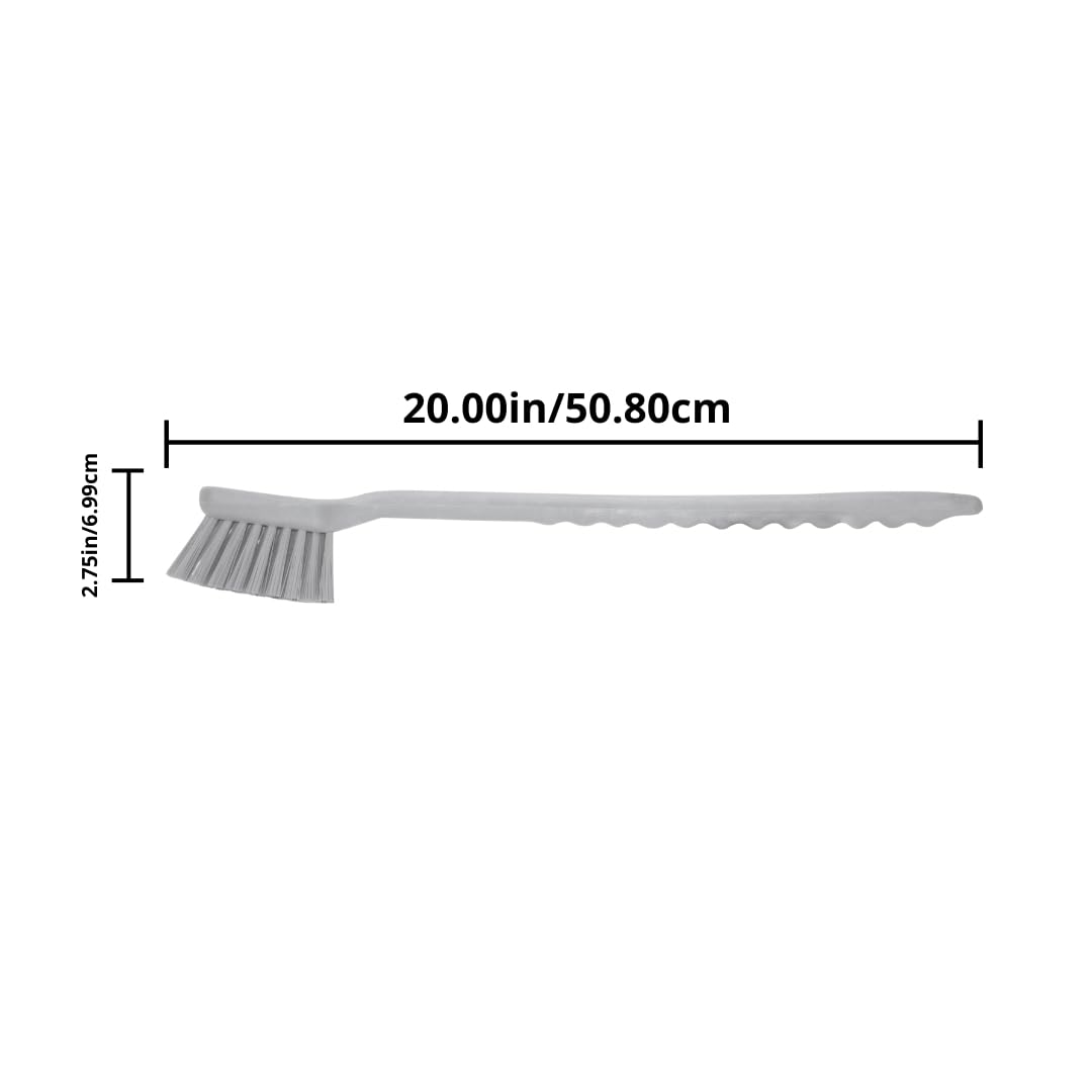 SPARTA Plastic Large Scrub Brush, Kitchen Brush, Utility Brush with Long Handle for Cleaning, 20 Inches, Black, (Pack of 6)