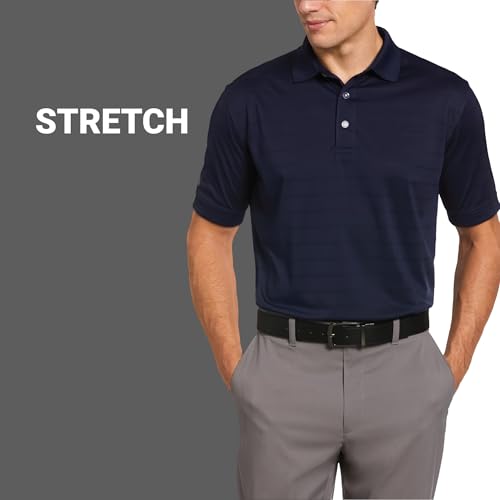 Callaway Men's Golf Short Sleeve Pique Open Mesh Polo Shirt, Black, 3X-Large