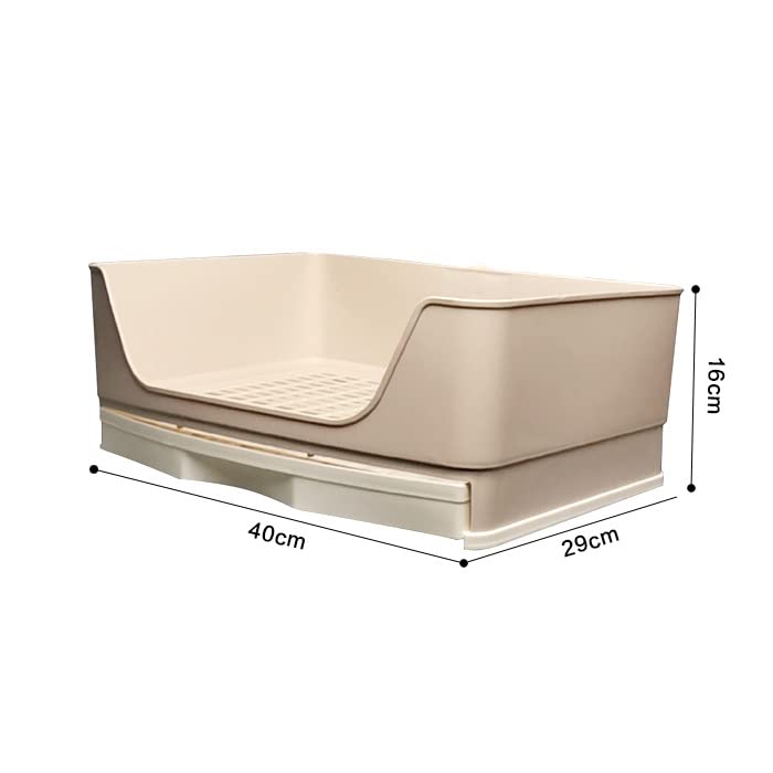 Large Rabbit Litter Box, Plastic Rabbit Toilet Potty Trainer Corner Litter Box with Drawer Pet Pan for Adult Guinea Pig Hamster Bunny Chinchilla Ferret Small Animals (White)