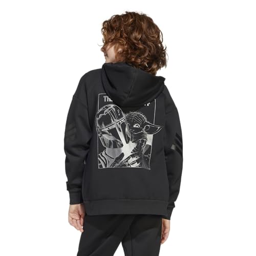 adidas Unisex-Kids x Star Wars Mandalorian Sportswear Track Top,Black/Iron Metallic,X-Small