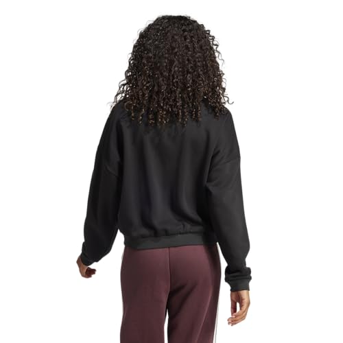 adidas Womens SL+ Fleece Bomber Sportswear Track Top,Black,X-Large