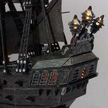 CubicFun 26.6'' LED Pirate Ship 3D Puzzle - Large 3D Puzzles Model Kits for Adults - 340 Pieces