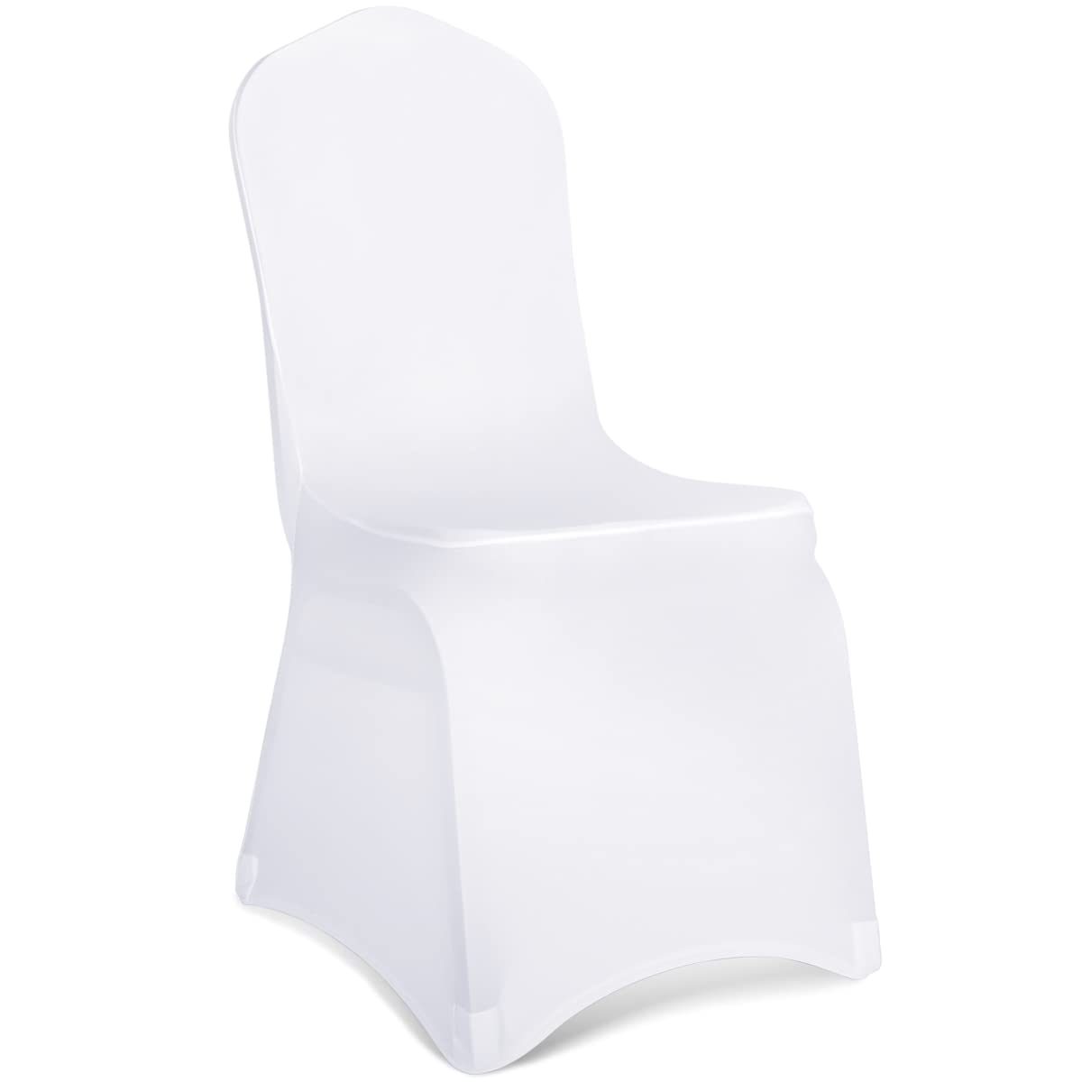 Spandex Chair Covers, Babenest Upgraded 10PCS Banquet Washable Stretch Fitted Chair Slipcovers, Elastic Universal Dining Room Chair Protector for Party Celebration Holiday Wedding (White)