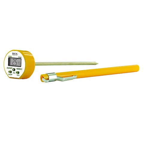 BIOS Professional Digital Cooking Thermometer, Chefs, Cooks, Water Resistant, 5" Stainless Steel Stem, NSF Approved, Calibratable, 40C to 230C / -40F to 450F, C/F Switchable, Accurate, Reliable