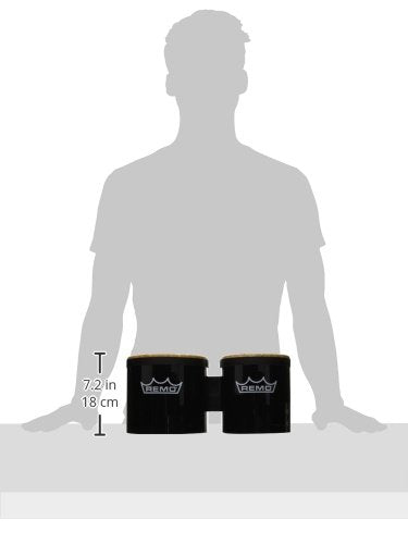 REMO Bongo Set, 6"/7" Diameters, Black