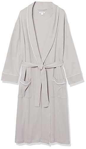 Amazon Essentials Men's Waffle Shawl Robe, -Light Grey, M/L