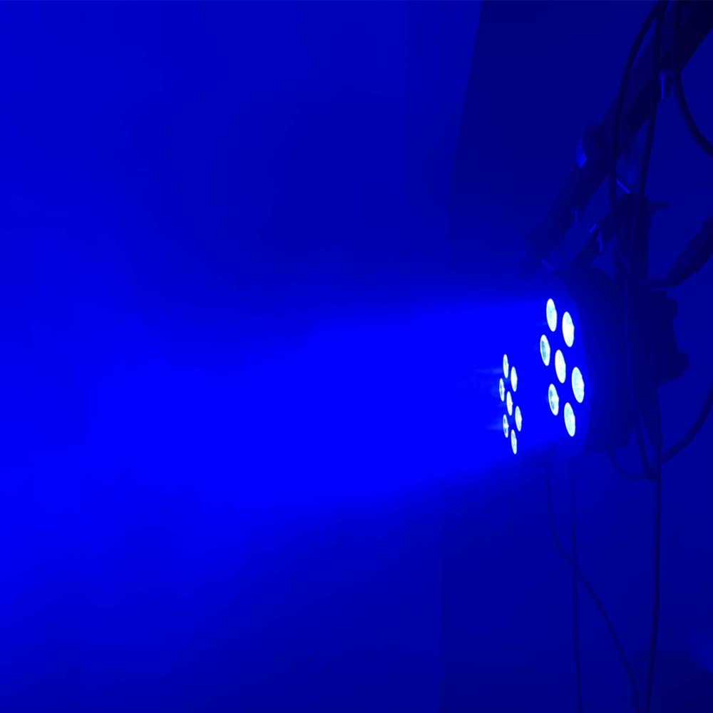 HYUDJ Stage Lights 7x12W Uplights with Strict Testing 4in1 RGBW LED Par Lights Sound Activated DMX512 Control Bright DJ Par Light for Stage Party Club Disco Wedding Events Black