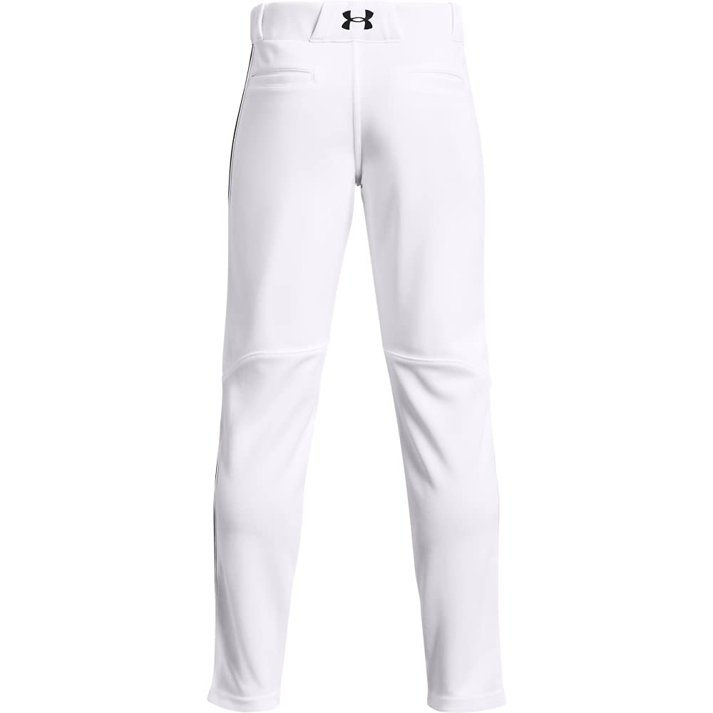 Under Armour Boys' Utility Pro Tapered Piped Pants, White (100)/Black, X-Large