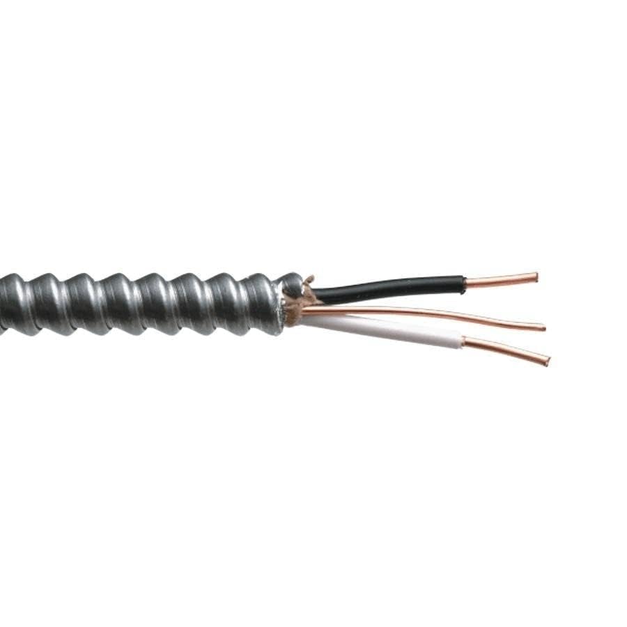 Sarwire 14/2 Armoured Cable, 15.24 m, 50ft, 600V AC90, Solid Copper Conductors, Interlocked Aluminium Armour