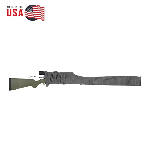 Allen Company Knit Gun Sock for Rifle/Shotguns With or Without Scope - Anti-Rust and Silicone-Treated for Gun Safe, Bag, and Case Storage - Drawstring Closure - 52" Gray - 3 Pack