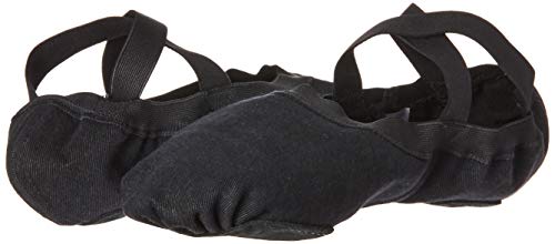 BLOCH Dance Men's Synchrony Split Sole Stretch Canvas Ballet Slipper/Shoe, Black, 10.5