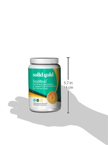 Solid Gold SeaMeal Kelp-Based Powder Supplement for Skin & Coat, Digestive & Immune Health in Dogs & Cats; Natural, Holistic Grain-Free Supplement 1 lb